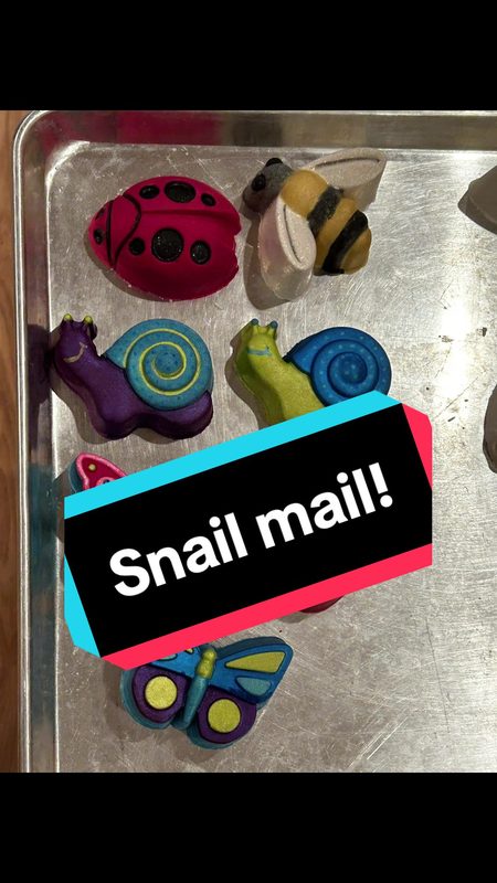 Hand-painted snail and ladybug designs