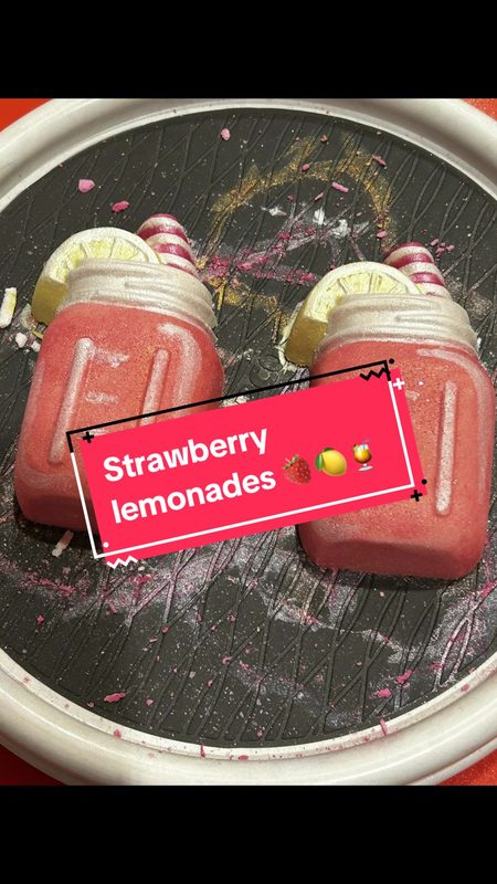 Strawberry lemonade themed hand-painted designs